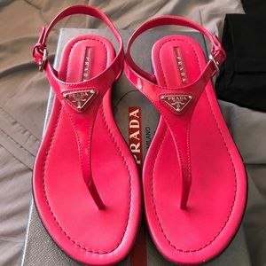 Prada Sandals- hot pink ! Beautiful